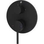 Bernstein - robinet mitigeur rond mural encastr baignoire laiton noir mat, cartouche cramique - 14x18x4, ...