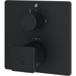 Bernstein - robinet mitigeur thermostatique de douche mural encastr� laiton noir mat, 2 sorties, fonction ...