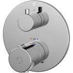 Bernstein - robinet mitigeur thermostatique de douche rond mural encastr� laiton chrome, 2 sorties, fonction ...