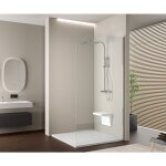 Walk - in nano ex103 10 mm verre super white - couleur du profil & largeur au choix 900 mm, sans ( partir ...