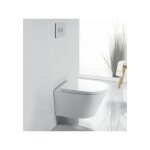 Bernstein - wc suspendu blanc brillant 36x53x34cm (lxpxh) sans bride ni rebords, abattant fermeture progressiv ...