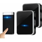 [pas besoin de piles]sonnette sans fil, sonnette de porte tanche kit de avec 2 rcepteur enfichables, ...