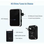 [pas besoin de piles]sonnette sans fil, sonnette de porte tanche kit de carillon electronique avec 2 ...