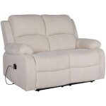 Bestmobilier - armand - canap� 2 places relax �lectrique en velours c�tel� - beige