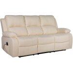 Bestmobilier - armand - canap 3 places relax lectrique en simili - beige