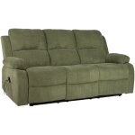 Bestmobilier - armand - canap� 3 places relax �lectrique en velours c�tel� - vert