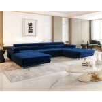 Bestmobilier - ayden - canap panoramique en u 7 places convertible avec coffre et ttires rglables ...