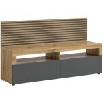 Bestmobilier - brentford - meuble tv - effet bois et gris - 160 cm Bestmobilier - brentford - meuble tv - effet bois et gris - 160 cm