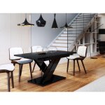 Bestmobilier - buriti - table à manger extensible - noir - 4 à 6 personnes Bestmobilier - buriti - table à manger extensible - noir - 4 à 6 personnes
