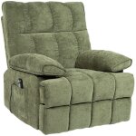 Bestmobilier - chandler - fauteuil relax �lectrique en velours textur� - vert