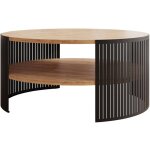 Bestmobilier - cruz - table basse - aspect chêne naturel et noir - 75 cm Bestmobilier - cruz - table basse - aspect chêne naturel et noir - 75 cm