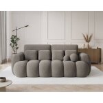 Bestmobilier - dorian - canap� droit 3 places bubble convertible avec coffre en tissu bouclette