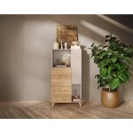 Bestmobilier - estelle - buffet haut - 2 portes - 81x154 cm - blanc / beige Bestmobilier - estelle - buffet haut - 2 portes - 81x154 cm - blanc / beige