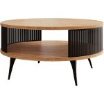 Bestmobilier - forini - table basse - chêne naturel et noir - 75 cm Bestmobilier - forini - table basse - chêne naturel et noir - 75 cm