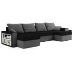 Bestmobilier - jonah - canap� panoramique en u 7 places convertible avec coffre et tablette en tissu