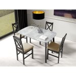 Bestmobilier - magov - table � manger extensible - gris et noir - 4 personnes