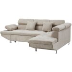 Bestmobilier - margaux - canap d'angle droit 5 places convertible avec coffre et ttires rglables ...