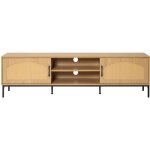 Bestmobilier - nagato - meuble tv - cannage et effet bois - 180 cm