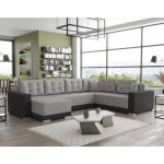 Bestmobilier - roger - canap� panoramique d'angle r�versible 7 places convertible avec coffre en tissu ...