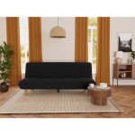 Bestmobilier - soan - banquette 2 places convertible clic - clac en velours textur�