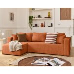 Bestmobilier - topaze - canap d'angle dhoussable rversible 4 places en velours textur