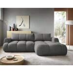 Bestmobilier - yulin - canap� d'angle droit 4 places convertible avec coffre en tissu bouclette