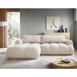 Bestmobilier - yulin - canap� d'angle gauche 4 places convertible avec coffre en tissu bouclette