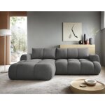 Bestmobilier - yulin - canap� d'angle gauche 4 places convertible avec coffre en tissu bouclette