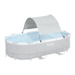 Bestway - auvent de piscine hors sol blanc