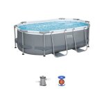 Bestway piscine hors sol ovale 305 x 200 x 84 cm steel pro max