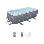 Kit piscine hors sol tubulaire bestway - steel pro max - 412 x 201 x 122 cm - rectangulaire (filtre a ...