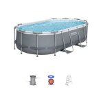 Kit piscine hors sol tubulaire bestway steel pro max? - 427 x 250 x 100 cm - ovale (avec filtre a cartouche, ...