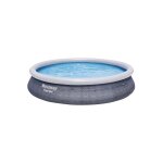 Jamais utilis] piscine auto - portante ronde bestway 396 x 84 cm - 7340 l - motif rotin - fast set - ...