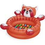 Bestway - piscine  balles gonflable playful red panda avec 50 balles - 107 cm x 94 cm x 58 cm - orange ...