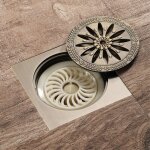 Bet caniveau de douche en laiton, siphon de sol carré anti - odeur salle de bain grille de douche grand ... Bet caniveau de douche en laiton, siphon de sol carré anti - odeur salle de bain grille de douche grand ...