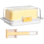 Beurrier en abs + as - avec cuill�re - bo�te � beurre �cologique, r�sistante � la chaleur, design rectangulair ...