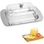 Beurrier, bo�te � beurre, beurrier inox avec couvercle et poign�e, fromage en m�tal bol capacit� pour ...