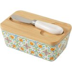 Beurrier en c�ramique avec couvercle et couteau, bo�te � fromage de style europ�en