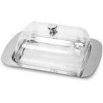 Beurrier avec couvercle et poign�e en acier inoxydable, bo�te � beurre et � fromage de style europ�en, ...