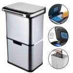 Beyond blue - poubelle cuisine automatique de tri à 4 compartiments - 60l - inox ss304 - piles ou batterie ... Beyond blue - poubelle cuisine automatique de tri à 4 compartiments - 60l - inox ss304 - piles ou batterie ...