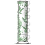 Bialetti spring set ofof 6 cups of espresso with stand - green -