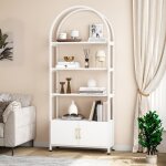 Bibliothque  5 niveaux, avec porte, style moderne, 80x30x180cm, pour salon, bureau, salle  manger, ...