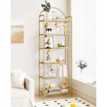 Biblioth�que 6 niveaux, �tag�re en verre tremp�, �tag�re mince