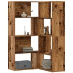Vidaxl - bibliothque d'angle  4 niveaux vieux bois bois d'ingnierie