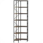 . biblioth�que d?angle 6 �tag�res merat brun rustique