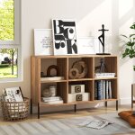 Design in - bibliothque armoire  livres cube 6 casiers 5 pieds mtal naturel