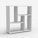 Biblioth�que basse blanche pour bureau �tude salon design moderne zilly