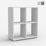 Biblioth�que basse blanche et grise bureau chambre d'enfants arkus - blanc