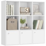 Bibliothque en bois tagre de rangement pour livres dvds 97, 5 x 30 x 97, 5 cm colonne de rangement ...