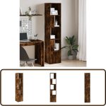 Bibliothque chne fum 40x36x189 cm bois d'ingnierie - bibliothque - meuble rangement - tagre ouverte ...